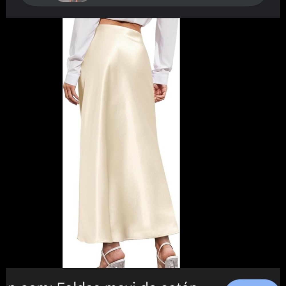 Elegant White Satin Skirt